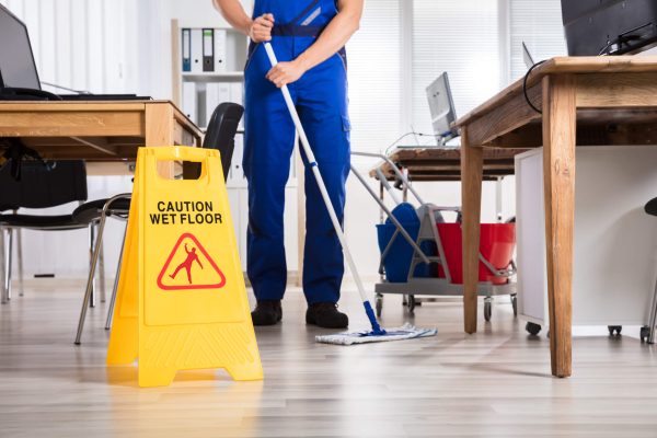 cleaning building